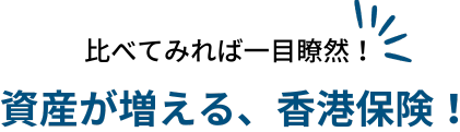 くらべてみれば一目瞭然 資産が増える、香港保険!